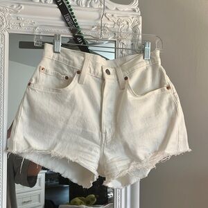 Levi’s 501 white denim shorts
